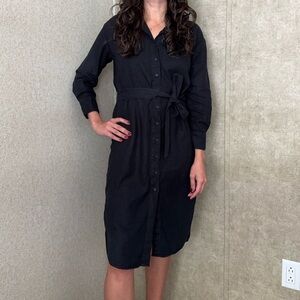 Banana Republic Factory Black Linen Dress